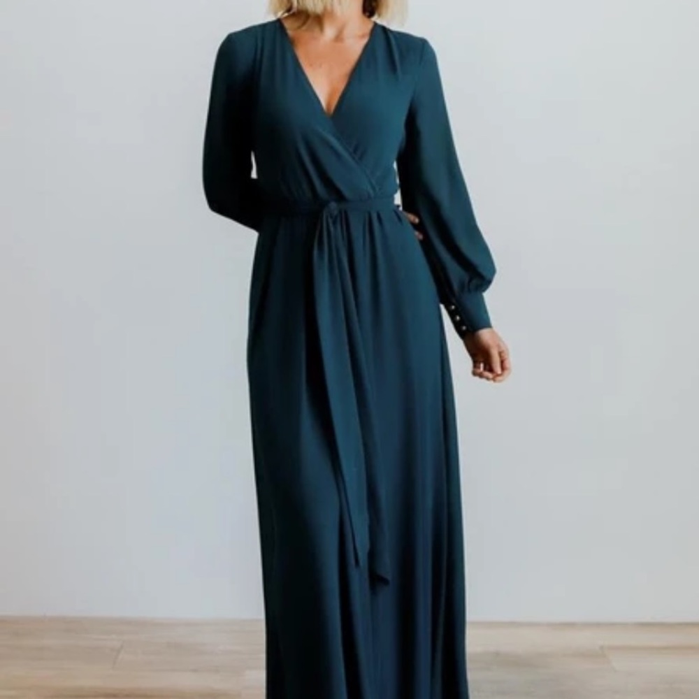 Teal flowy maxi dress
